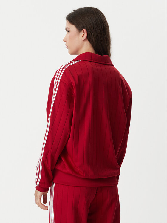 adidas adidas Mikina Pinstripe Firebrid Loose Tracktop KS9984 Červená Regular Fit