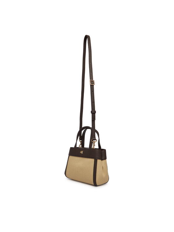 Calvin Klein Calvin Klein Torebka Ck Canvas Mini Tote Crossbody LV04F3504G Brązowy