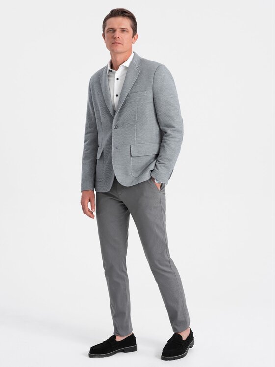 Ombre Ombre Sako OM-BLZB-0108 Šedá Regular Fit