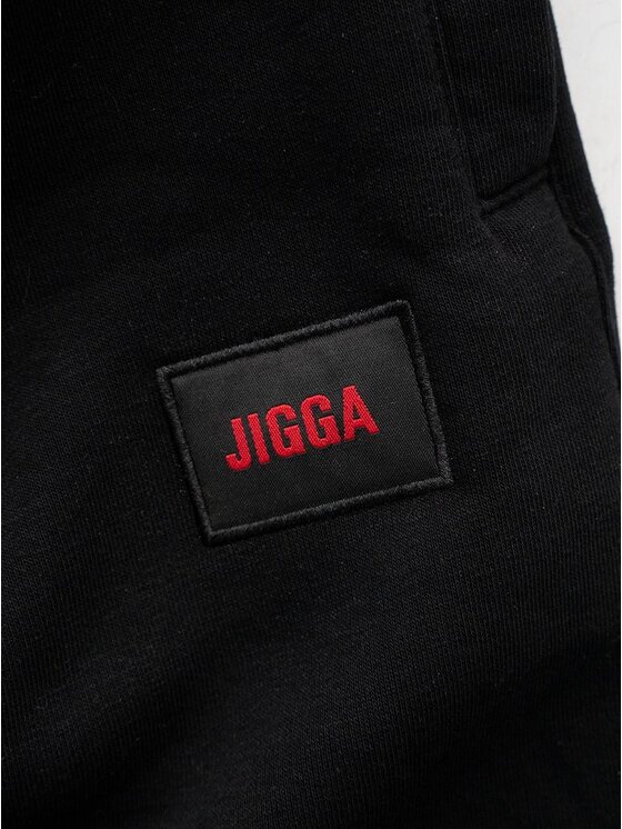 Jigga Wear Jigga Wear Spodnie dresowe Szerokie luźne bagy korona 131213 Czarny Baggy Fit