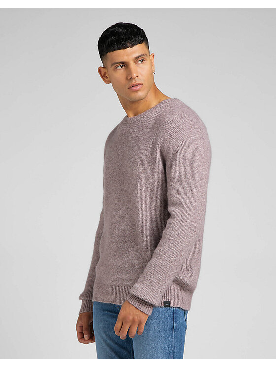 Lee Lee Sweter SEASONAL CREW Różowy Regular Fit