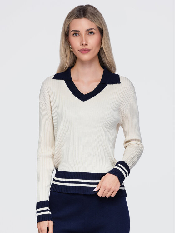 Ombre Ombre Komplet bluzka i spodnie OW-SE-E0002 Beżowy jasny Regular Fit