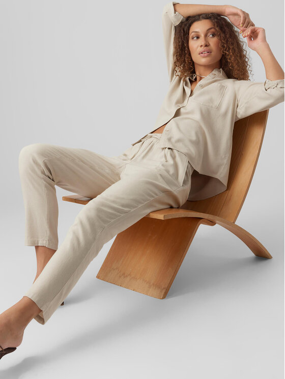 Vero Moda Vero Moda Spodnie materiałowe Jesmilo 10279691 Szary Regular Fit