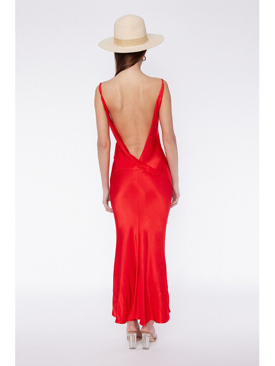 RÊVER DE MOI RÊVER DE MOI Sukienka codzienna CENIT RED MIDI DRESS Czerwony Slim Fit