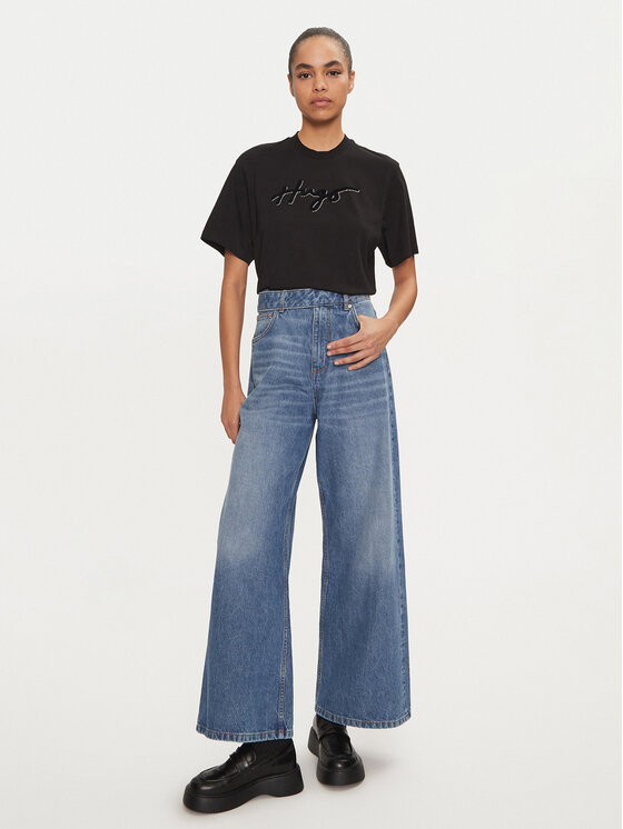 HUGO Hugo T-särk 50528585 Must Regular Fit