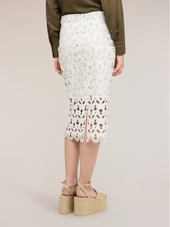 Motivi Motivi Gonna midi 1018Q001182N011 Bianco Slim Fit
