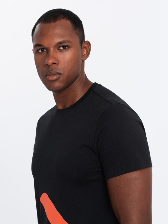 Ombre Ombre T-Shirt S2044 Czarny Regular Fit