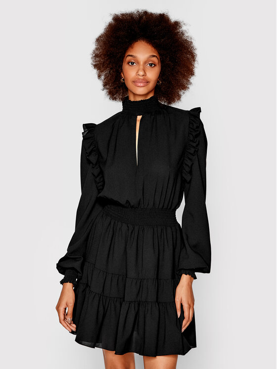 Versace Jeans Couture Rochie cocktail Crepe De Chine 73HAO912 Negru Regular Fit