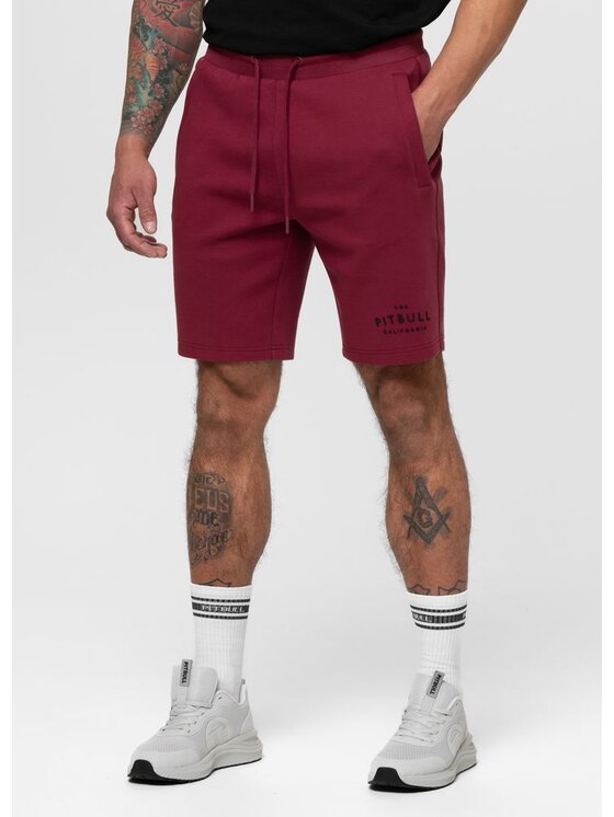 PITBULL PITBULL Szorty materiałowe SAMPSON Bordowy Regular Fit