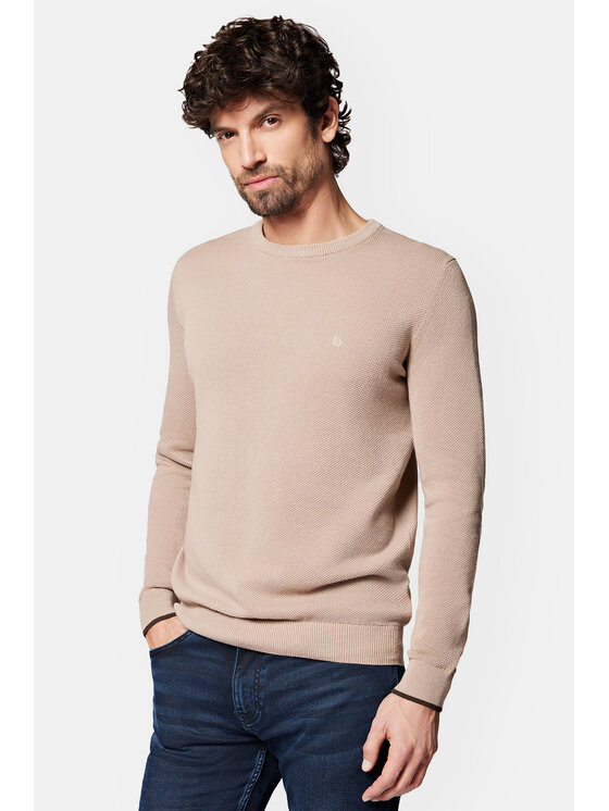 Lancerto Lancerto Sweter Clive SW073223000096 Beżowy Regular Fit