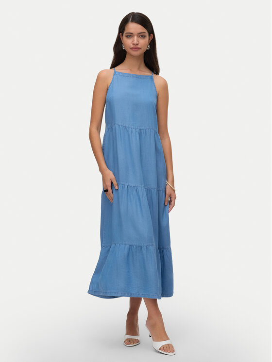 Vero Moda Vero Moda Letní šaty Fleur 10326075 Modrá Loose Fit
