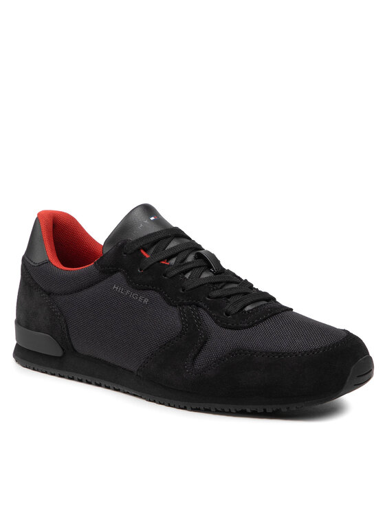 Tommy Hilfiger Tommy Hilfiger Snīkeri Iconic Material Mix Runner FM0FM04022 Melns