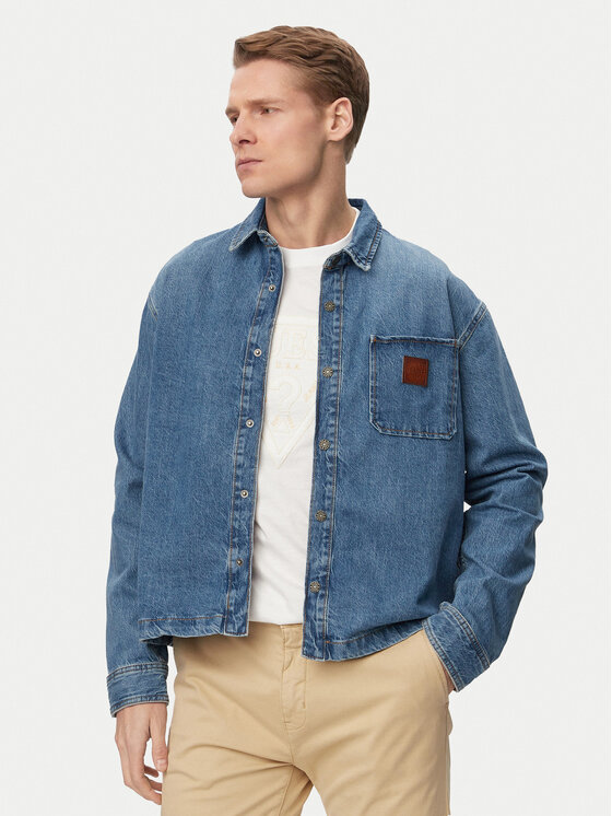 Guess Jeans Guess Jeans džínsová košeľa M6GH51 D5M5V Modrá Oversize