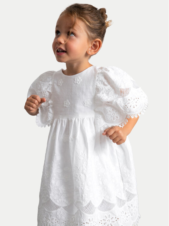 Mayoral Mayoral Elegantne kleit 3923 Valge Regular Fit