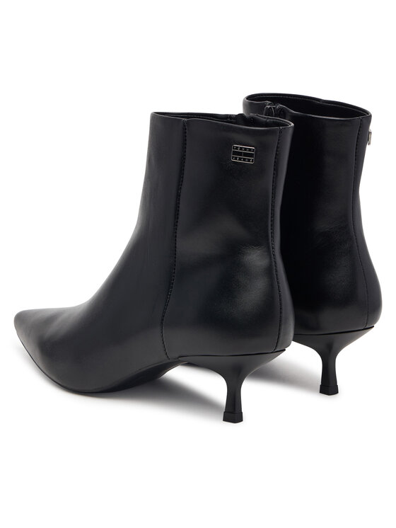 Tommy Jeans Tommy Jeans Īsie zābaki Tjw Pointed Kitten Heel Boots EN0EN03172 Melns