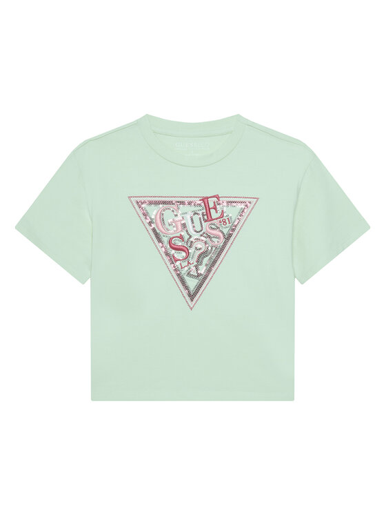 Guess Guess Tricou J5GI04 K6YW4 Verde Regular Fit