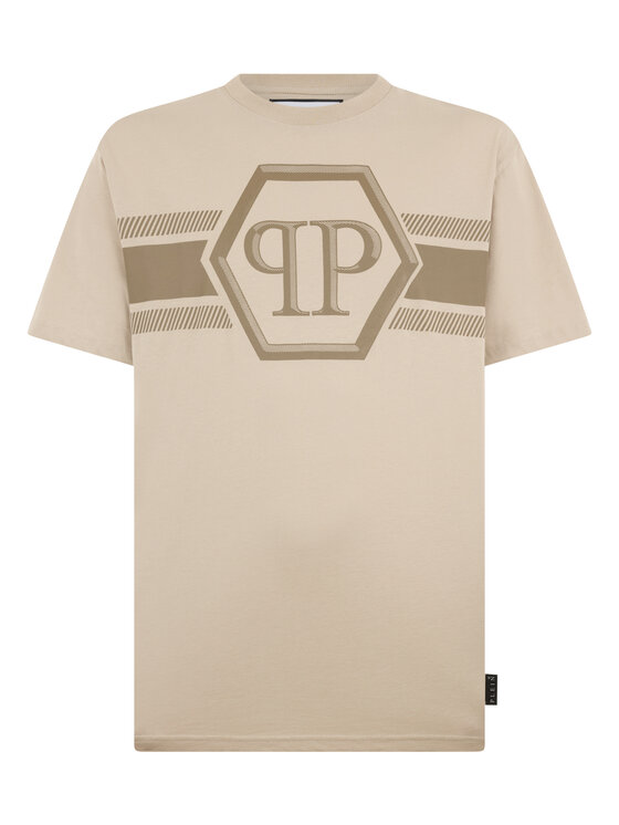 PHILIPP PLEIN PHILIPP PLEIN T-Shirt 29877 Beżowy Regular Fit