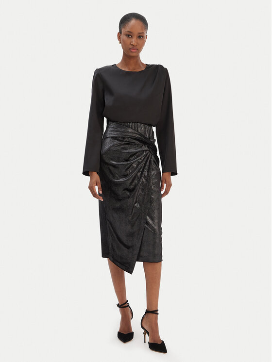 Rinascimento Rinascimento Φούστα midi CFC0126525003 Μαύρο Slim Fit