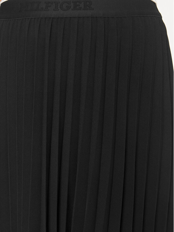 Tommy Hilfiger Tommy Hilfiger Faltenrock Fluid WW0WW41793 Schwarz Regular Fit