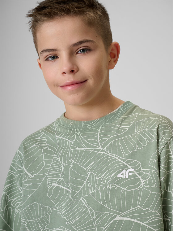 4F 4F T-Shirt BEACHSIDE CHILL Turkusowy Loose Fit