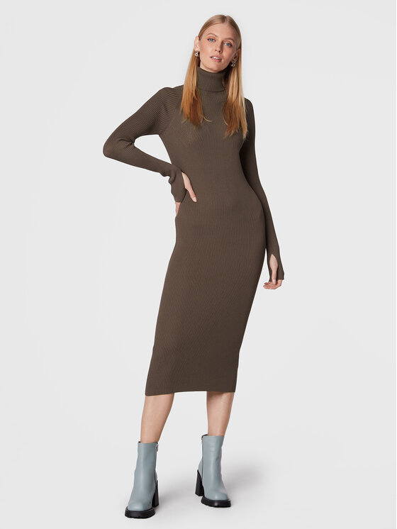 Herskind Herskind Trikotāžas kleita Mila 4523887 Brūns Regular Fit