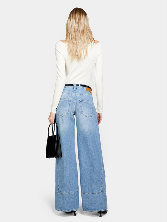 Sisley Sisley Sveter 1B7YM104G Écru Slim Fit