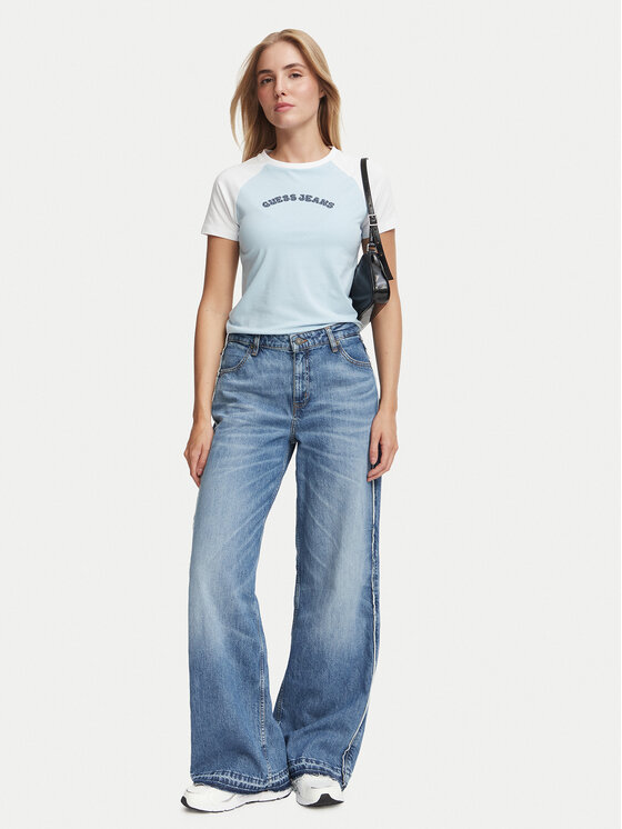 Guess Jeans Guess Jeans Traperice W6BA18 D1795 Plava Wide Leg