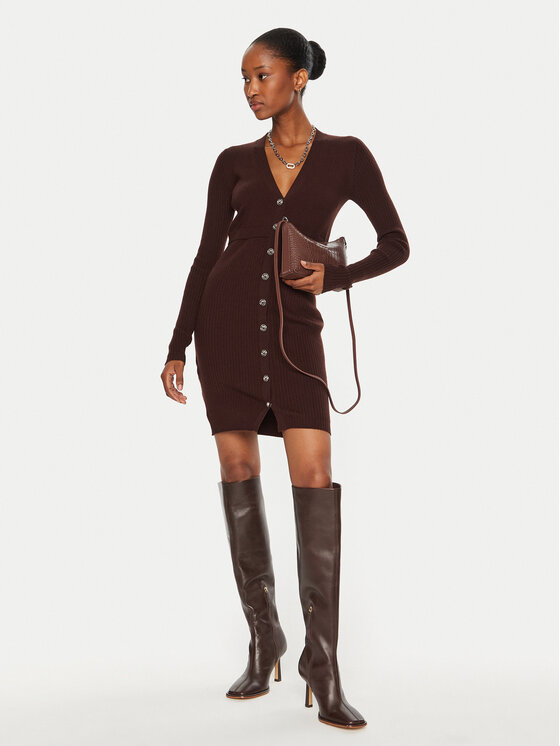 PINKO Pinko Sukienka dzianinowa Riserva 104017 A15S Brązowy Regular Fit