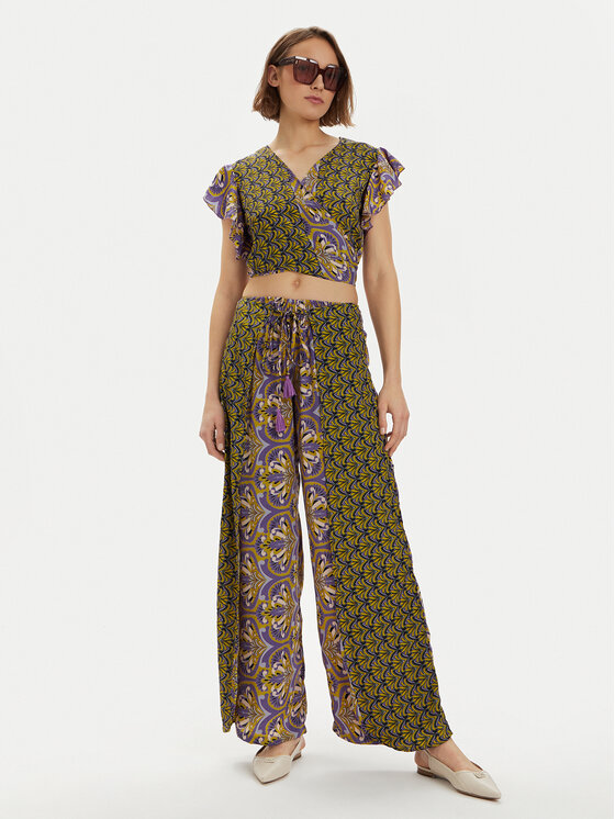 Iconique Iconique Pantaloni di tessuto Sharon IC24-100 Multicolore Relaxed Fit