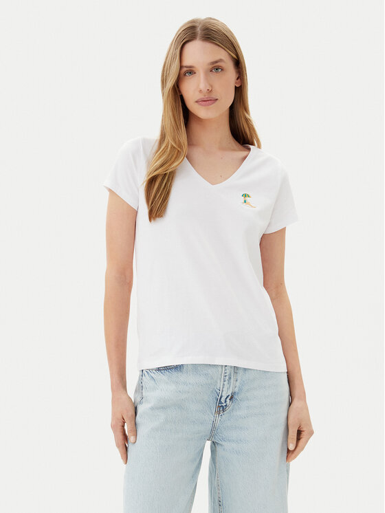 Pieces Pieces Tricou Tilly 17157705 Alb Regular Fit