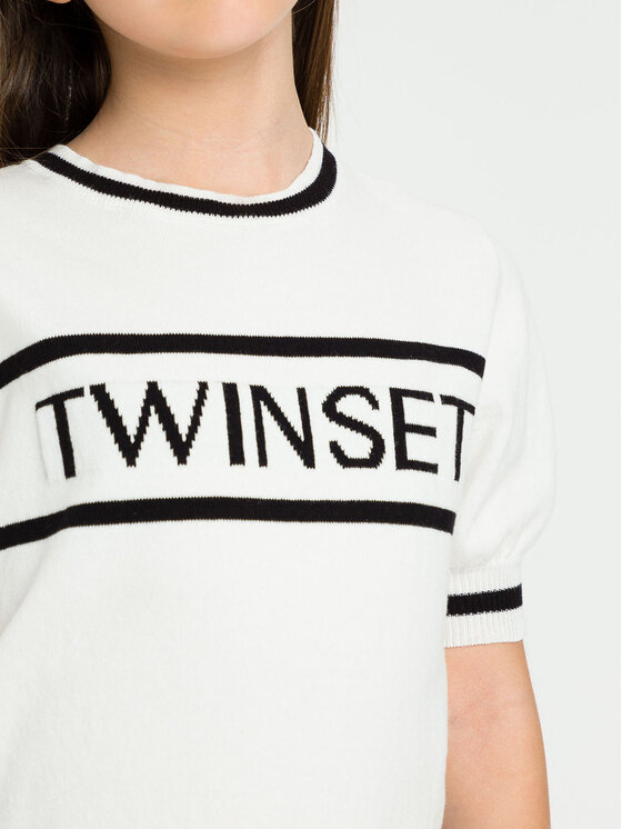 TWINSET TWINSET Bluzka 231GJ209H Biały Slim Fit