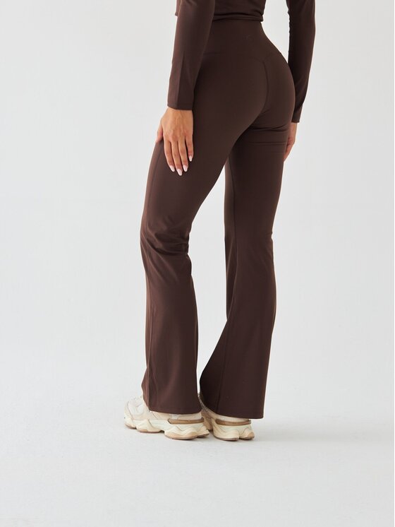 BeShaped BeShaped Legginsy Dzwony - Morning Dew Brązowy Shaping Fit