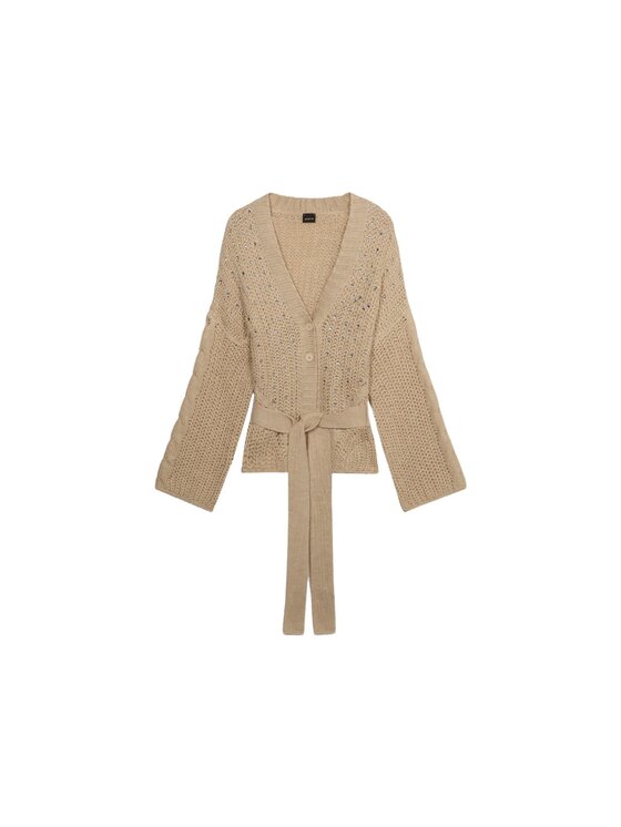 Oltre Oltre Cardigan M137E002140N002 Écru Regular Fit