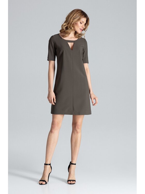 FIGL FIGL Šaty M634 Kaki Regular Fit