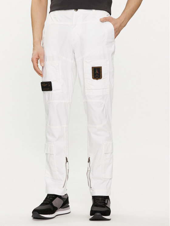 Aeronautica Militare Aeronautica Militare Stoffhose 241PA1387CT1493 Weiß Regular Fit