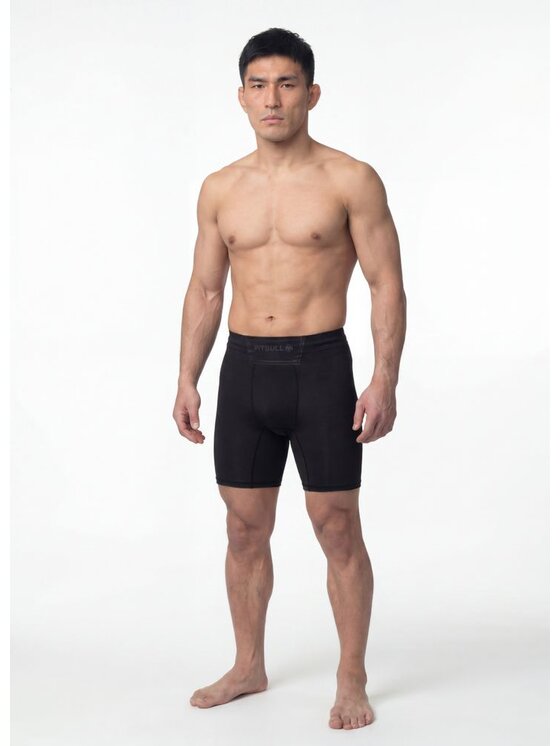 PITBULL PITBULL Szorty sportowe SMALL LOGO Czarny Regular Fit