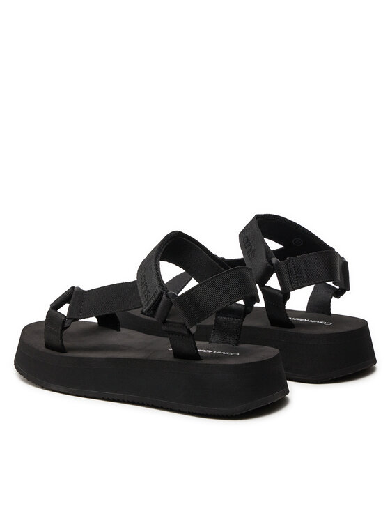 Calvin Klein Jeans Calvin Klein Jeans Sandały Sandal Velcro Webbing In Mtl YW0YW01480 Czarny