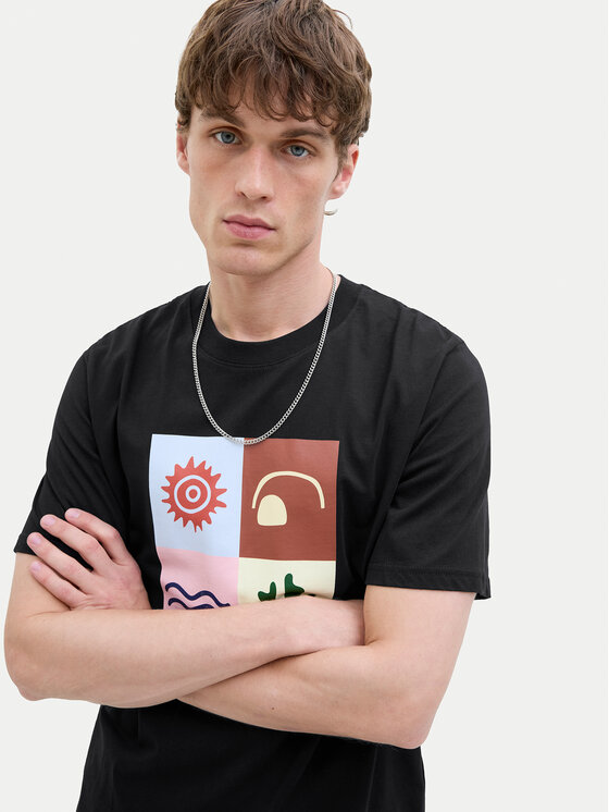 Jack&Jones Jack&Jones T-shirt Canggu 12277220 Crna Regular Fit