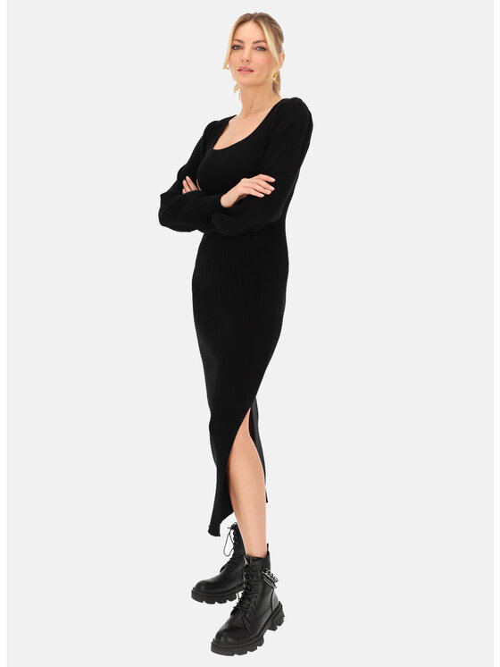 L’AF L’AF Sukienka dzianinowa Bella Czarny Slim Fit