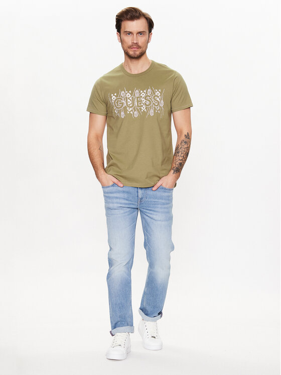 Guess Guess T-shirt M3GI15 K8FQ4 Verde Regular Fit