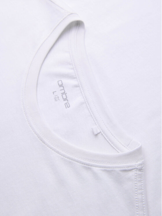 Ombre Ombre T-Shirt OM-TSPT-0299 Bílá Regular Fit
