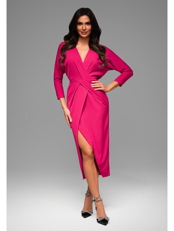 Ombre Ombre Sukienka wieczorowa LA-OM-DLR093 Różowy Regular Fit