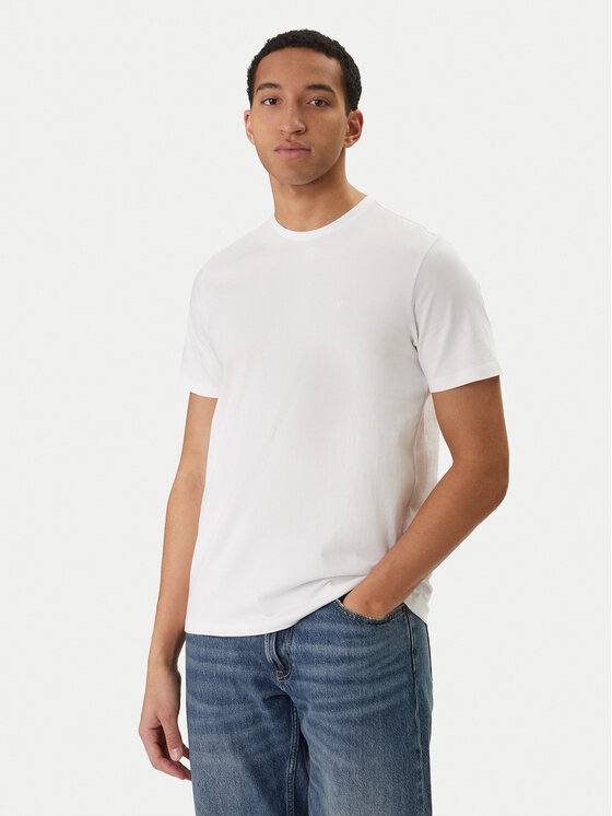 Calvin Klein Jeans Tricou Classic Monogram LV04RD254G Alb Regular Fit