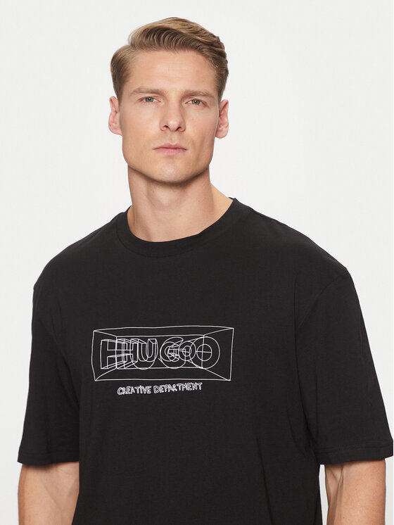 HUGO HUGO Тишърт Nufrancos 50532095 Черен Regular Fit