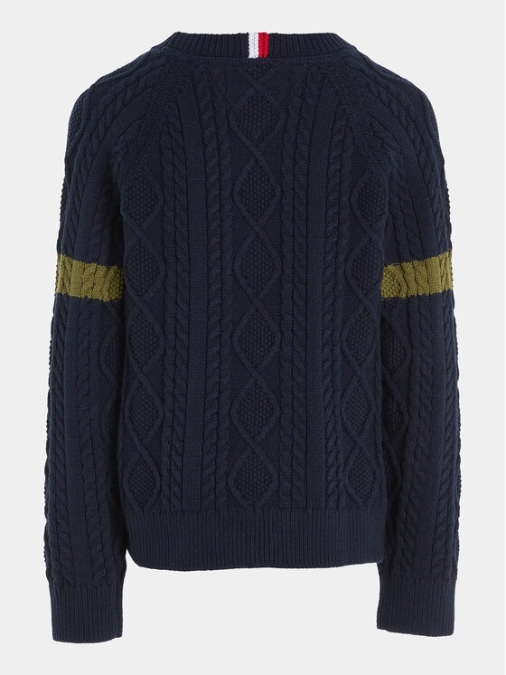 Tommy Hilfiger Tommy Hilfiger Sweter Monotype KB0KB08513 Granatowy Regular Fit