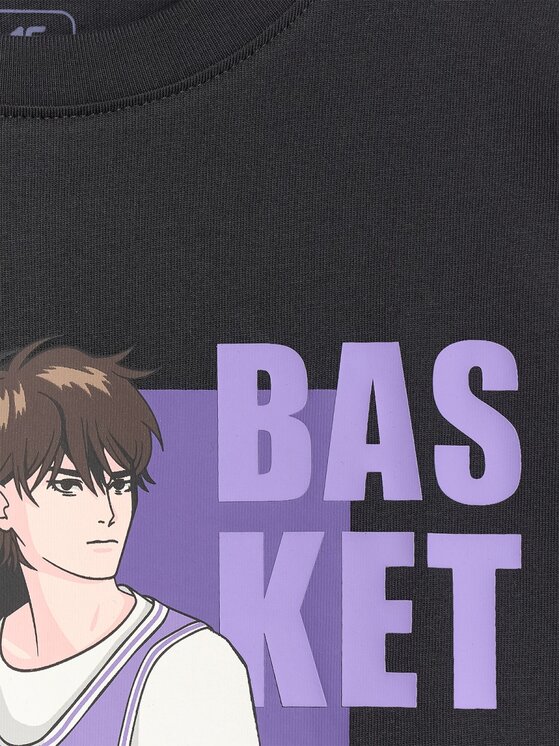 4F 4F T-Shirt 4FJRAW25TTSHM3062-20S Μαύρο Oversize