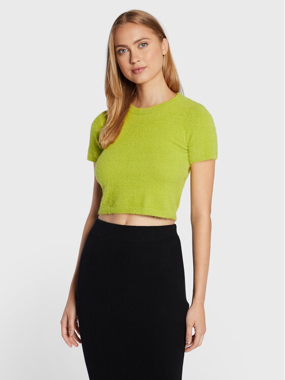 Glamorous Bluza TM0219A Zelena Slim Fit