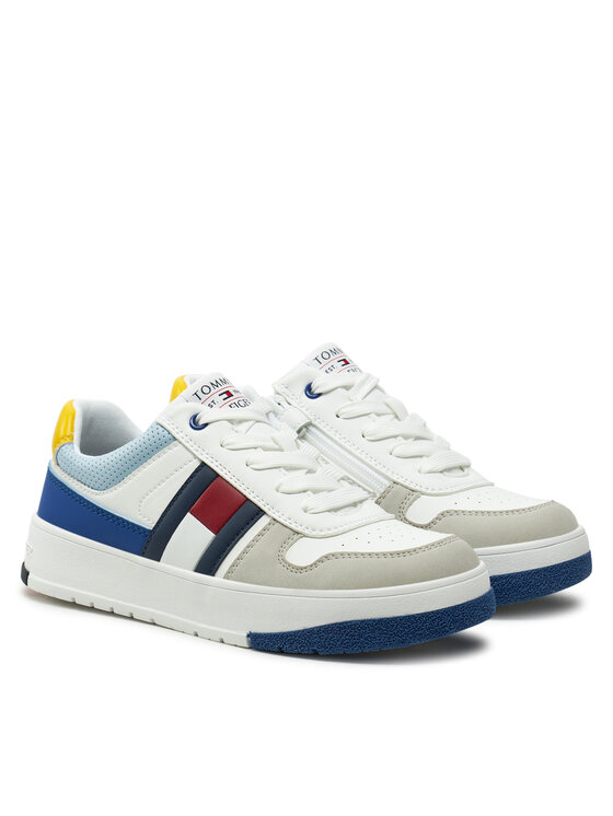 Tommy Hilfiger Tommy Hilfiger Laisvalaikio batai Flag Low Cut Lace-Up Sneaker T3X9-33863-1269 S Balta