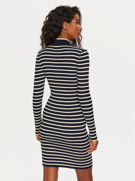 Tommy Jeans Tommy Jeans Strickkleid DW0DW19836 Dunkelblau Slim Fit