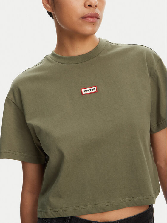 Hunter Hunter T-Shirt Abby HARW0059251 Khakifarben Boxy Fit